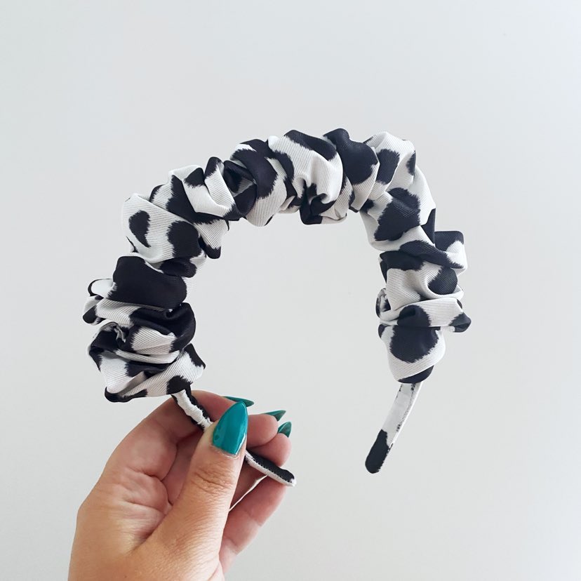 NEW - Scrunchie Headband - Cow Print