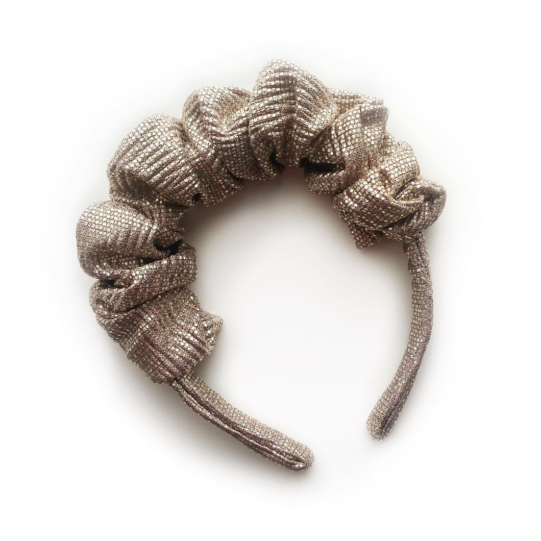 NEW - Scrunchie Headband - White Gold
