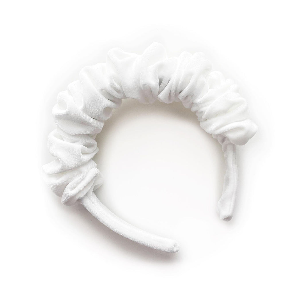 SALE - Scrunchie Headband - White Velvet