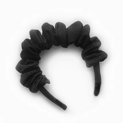 NEW - Scrunchie Headband - Black Sparkle