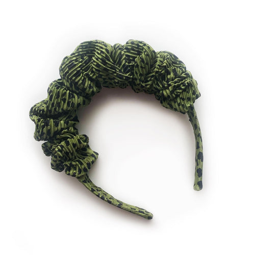 SALE - Scrunchie Headband - Olive Dot