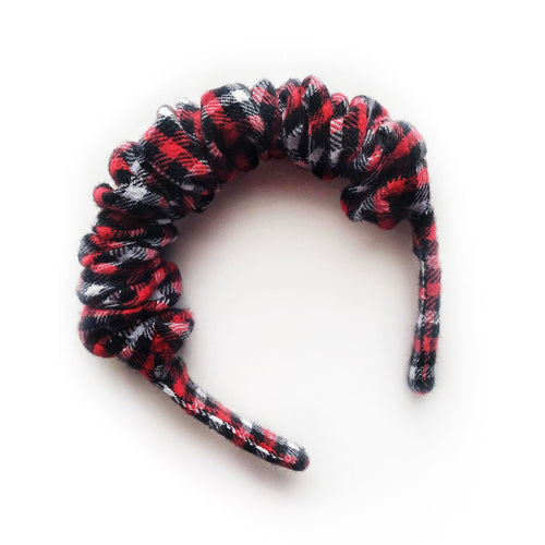 SALE - Scrunchie Headband - Flannel Plaid