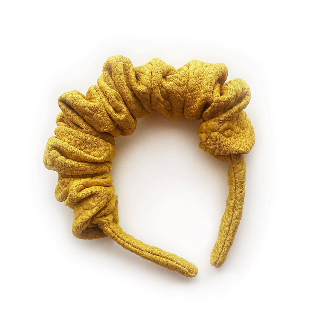 NEW - Scrunchie Headband - Quilted Mustard