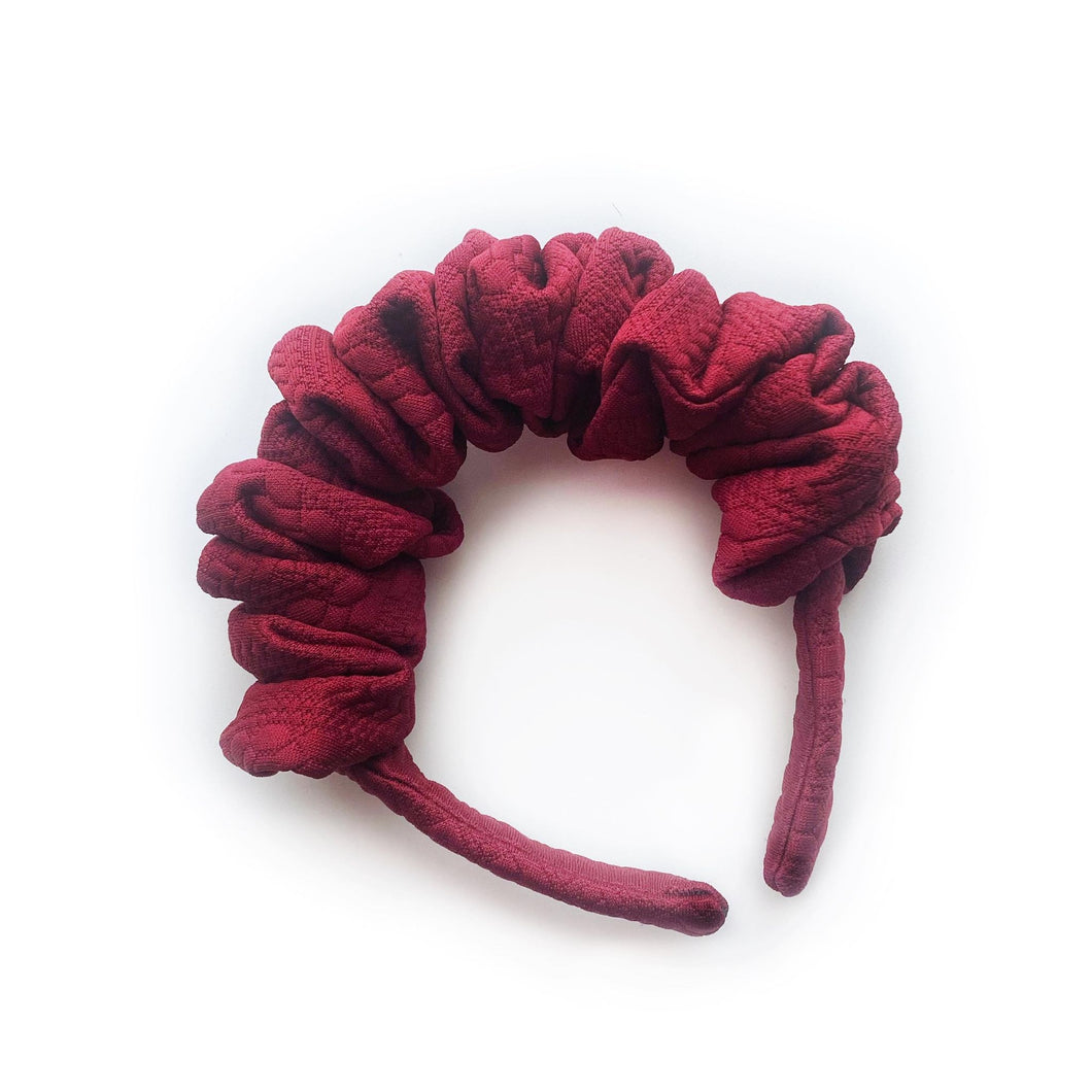 SALE - Scrunchie Headband - Quilted Cranberry