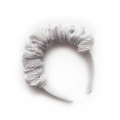 SALE - Scrunchie Headband - Grey Ruffle