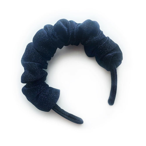 SALE - Scrunchie Headband - Navy Glitter