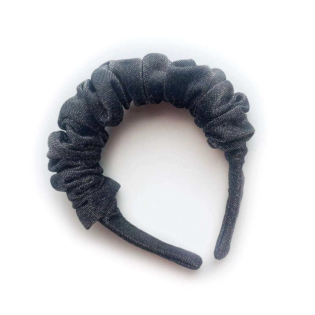 NEW - Scrunchie Headband - Black Glitter