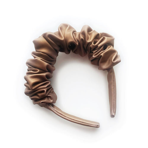 NEW - Scrunchie Headband - Bronze Pleather