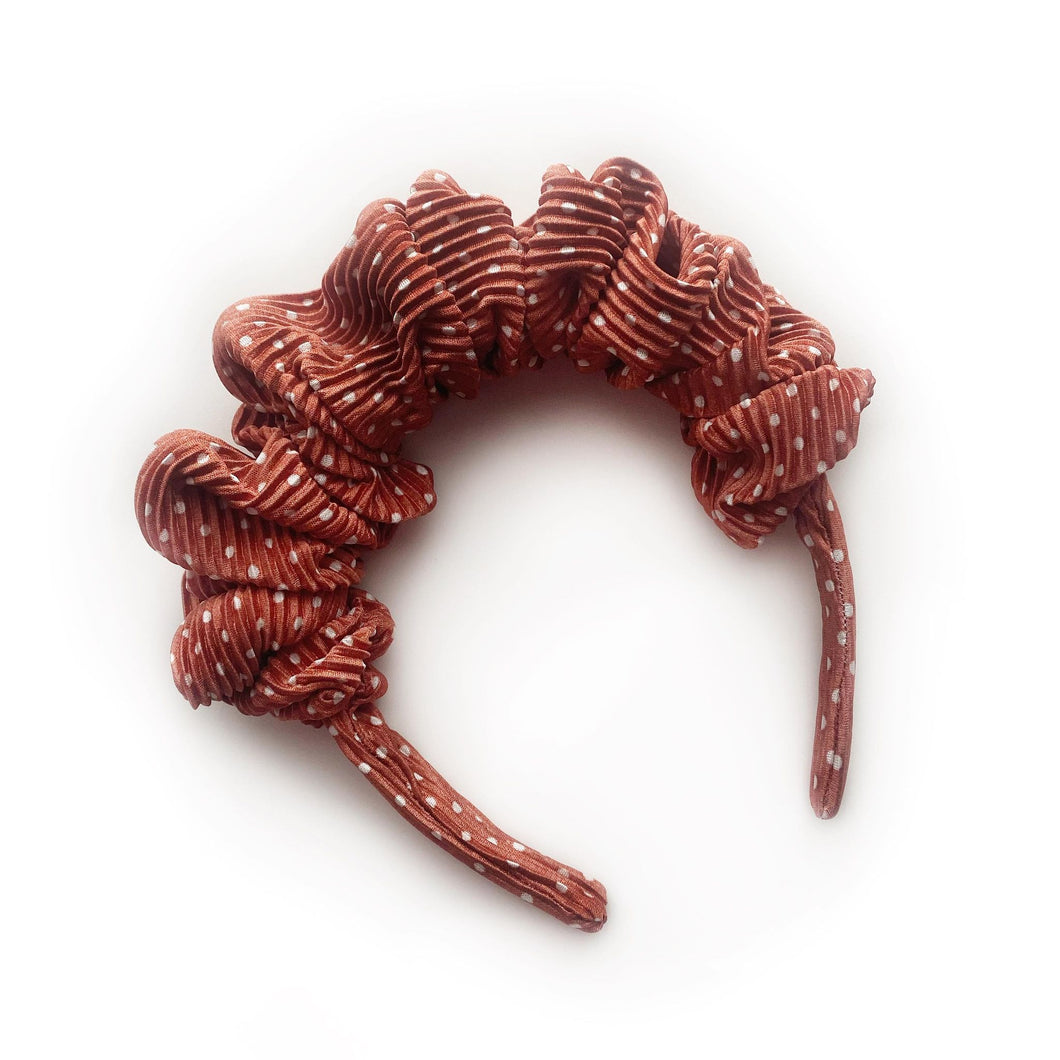 SALE - Scrunchie Headband - Rose Gold Dot