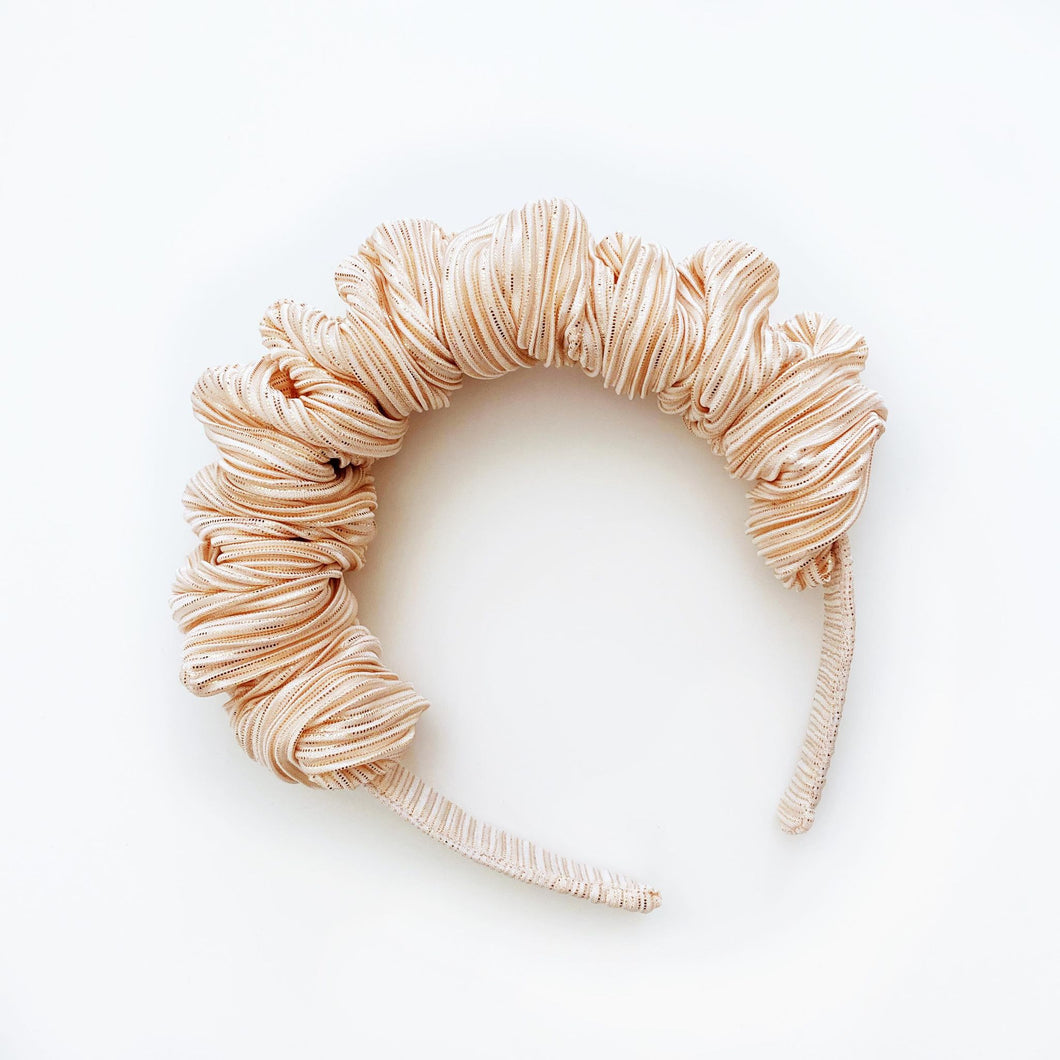 NEW - Scrunchie Headband - Champagne Ruffle