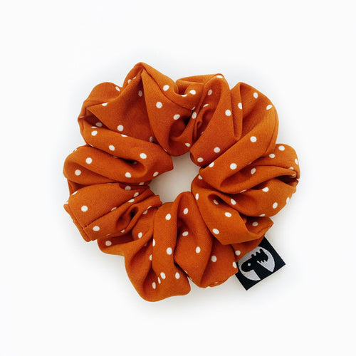 NEW - Scrunchie - Mustard Polka Dot