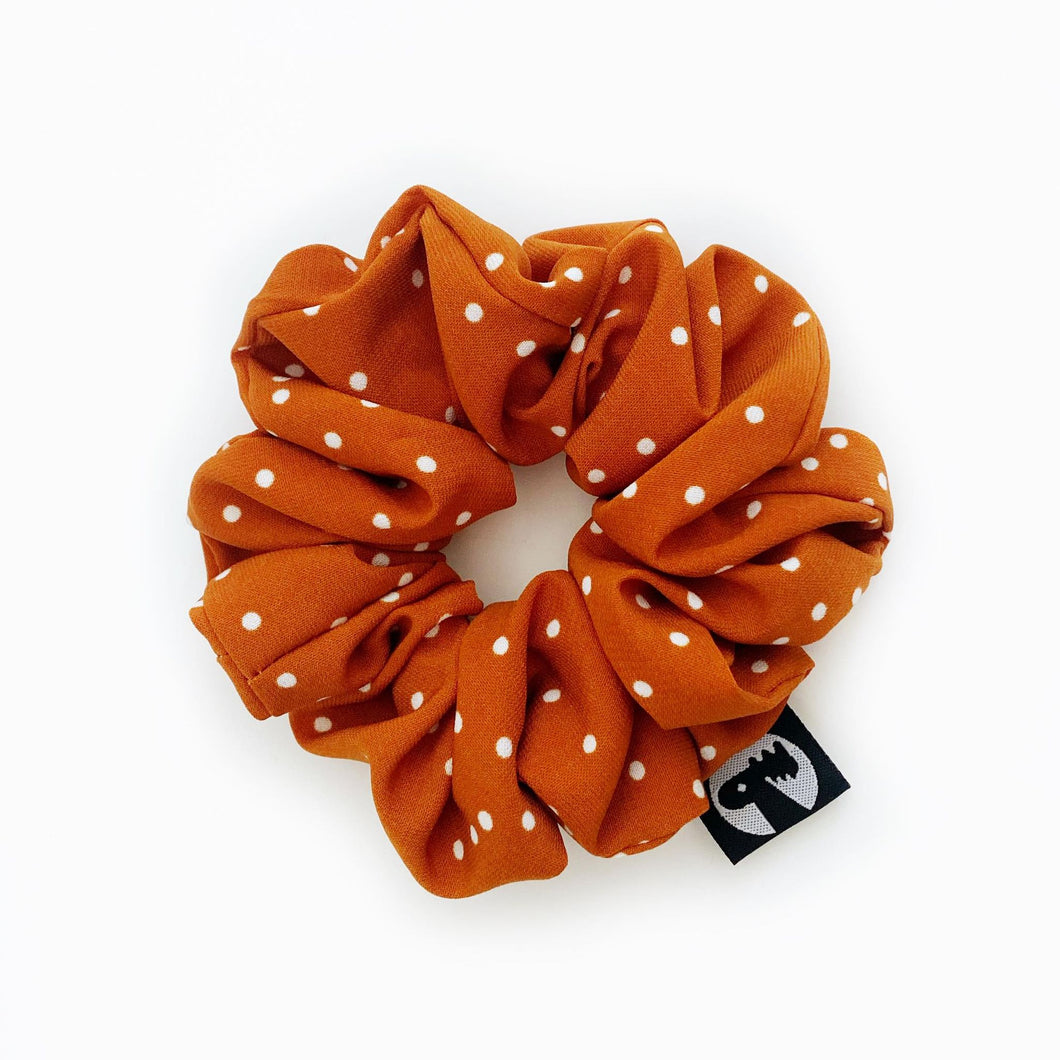 NEW - Scrunchie - Mustard Polka Dot
