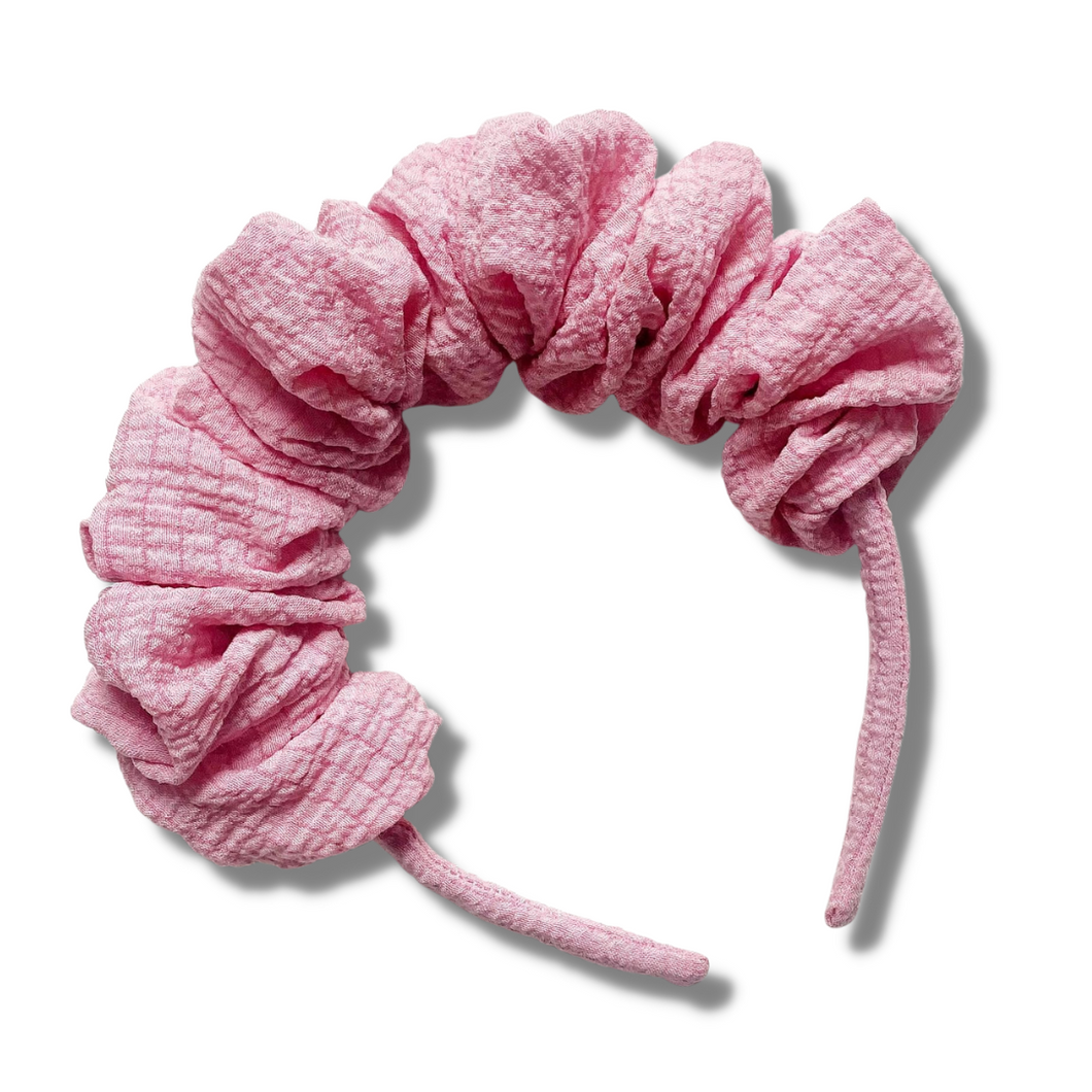 NEW - Scrunchie Headband - Textured Pink